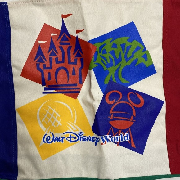 VINTAGE 90s WALT DISNEY WORLD 4 PARK CANVAS BAG New Made in USA great quality - Picture 2 of 10